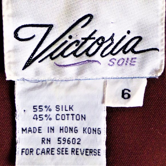 VICTORIA SOIE size 6 brown silk-blend short-sleeve tunic top dry clean or HW - Picture 13 of 14